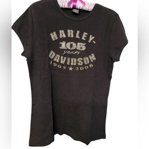 Harley - Davidson size XL black Rhinestone embellished tee